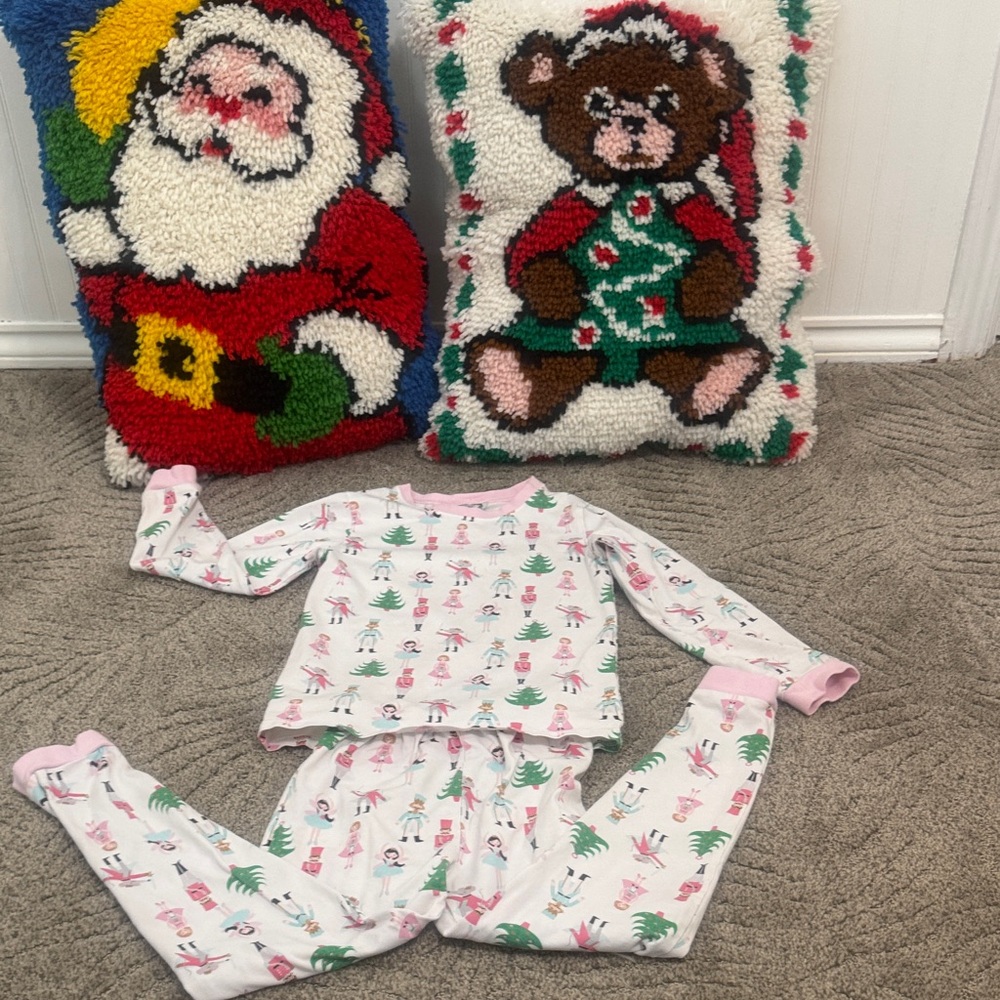 Cozy Pink and White Kids Pajamas-nutcracker Cecil and Lou